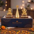 Laxmi Ganesh Idol with Bell Set image 1