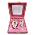 German Silver Plated Tilak Set with Stick Velvet Gift Box image 1