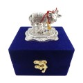 German Silver Cow and Calf Statue with Velvet Gift Box image 7