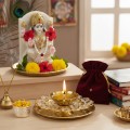 Crystal Flower Diya Set with Gift Box image 2