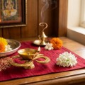 Om and Swastik Diya with Velvet Gift Box image 2
