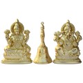 Golden Laxmi Ganesh Idol Set with Bell image 5