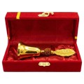Gold Plated Pooja Bell with Velvet Gift Box image 1