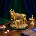 Brass Cow and Calf Statue (2 No.) image 2