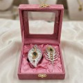 German Silver Plated Tilak Set with Stick Velvet Gift Box image 8