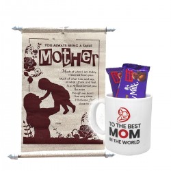 Best Gifts For Mother/Mom Coffee Mug, Scroll Card And Fruit & Nut Chocolate