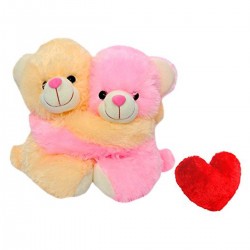 Couple Teddy Bear with Red Heart - 30 cm.