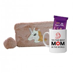 Women's Wallet With Mom Special Ceramic Coffee Mug And Dairy Milk Silk Chocolate