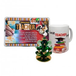 Gift for Teachers by Students - Quotation Glass Showpiece - Crystal Ganesha Showpiece - Ceramic Coffee Mug