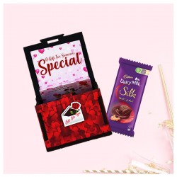 New Year Gift for Boyfriend, Girlfriend - Love Greeting Cards in Wooden Box and Chocolate