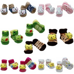 Character Cartoon Unisex Anti Slip Socks For 0 To 6 Months Baby