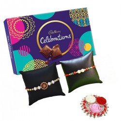 Decorated Chopra With Bhai Dooj Dhaga(Thread) And Celebration Chocolate Box