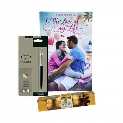 Parker Pen Love Greeting Card with Chocolate