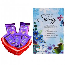 Sorry Greeting Card & Basket with Chocolates