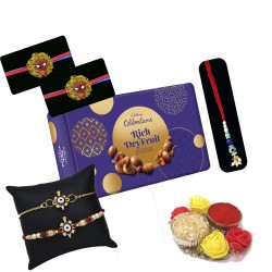 Evil Eye Rakhi for Bhaiya, Lumba Rakhi and Evil Eye Bracelet for Bhabhi and Kids Rakhi with Chocolate Box