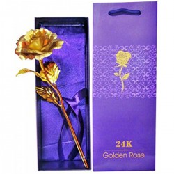 Artificial 24K Golden Rose