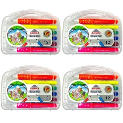 12 Shades of Coloring Markers for Kids Birthday Party Return Gifts (Set of 4)