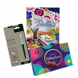 Teacher's Day Gift for Teacher - Greeting Card - Pen with Chocolate Hamper
