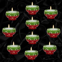 Diwali Decoration Candles for Home Decoration - Handmade Wooden Diya/Deepak (Pack of 10)