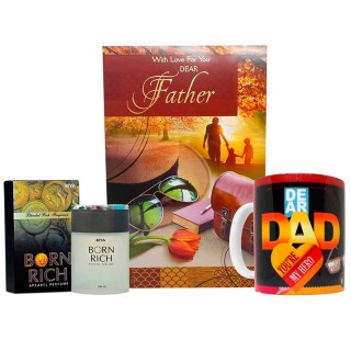 Best Gift for Dad - Greeting Card, Riya Perfume and Coffee Mug - Father's Day - Birthday