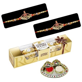 Set of 2 Khatu Shyam Ji Rakhi for Brother with Chocolate Box