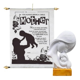 Cute Gift for Mother - Greeting Card with Mother and Child Showpiece