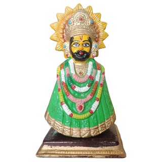 Khatu Shyam Ji Murti for Car Dashboard and Home Temple | Multicolor | Brass | 6 Inch