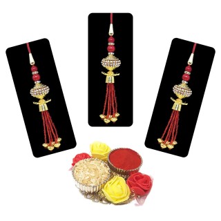 Handmade Lumba Rakhi for Bhabhi Set of 3