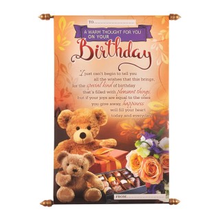 Happy Birthday Scroll Card - Greeting Card - Multicolor