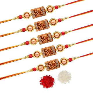 Set of 5 Om Rakhi for Bhai