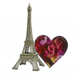 Eiffel Tower Statue Figurine With Love Greeting Card | Love Gifts