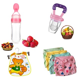 Unisex Kids - Infant Veggie Feed Nibbler - Fruit Nibbler/Feeder - Feeding Bib/Apron - Reusable Cotton Nappies/Cloth Diaper/Langot For 6 to 12