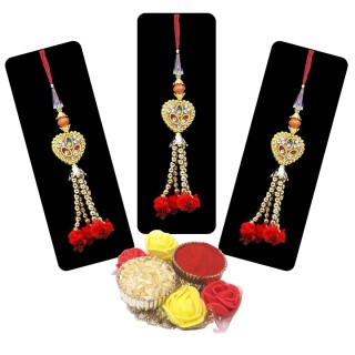 Handmade Lumba Rakhi for Bhabhi Set of 3