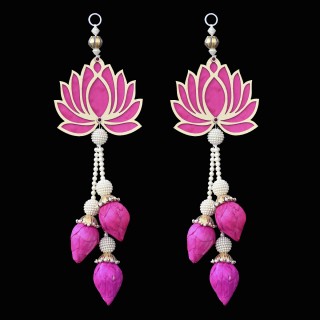 Lotus Buds Wall Hanging for Home Decor & Pooja Room (Pack of 2)