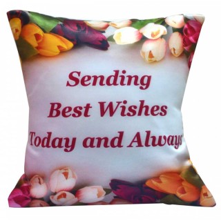 Diwali Best Wishes Gift Printed Cushion (Cushion Filler + Cover)