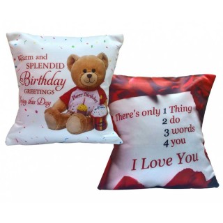 Love & Birthday Printed Cushion (Cushion Filler + Cover)