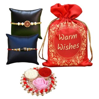 Bhai Dooj Thread With Roli Chawal Chopra And Chocolate Bag