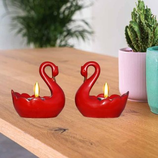 Swan Pair Candle Holder for Home, Table, and Diwali Decoration