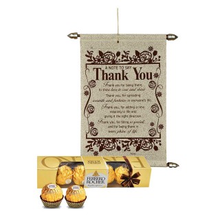 Ferrero Rocher Chocolate Box With Thank You Scroll Card