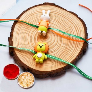 Special Animal Character Rakhi for Kids - Set of 2