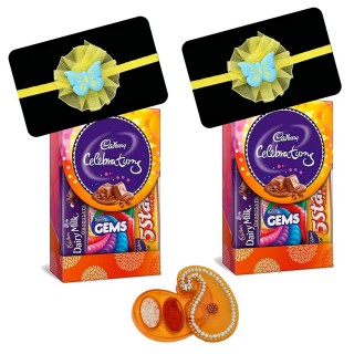 Butterfly Rakhi for Kids Girls Set of 2 with 2 Chocolate Celebration Pack