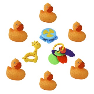 Rattles with Duck Toys for Babies (Pack of 9)
