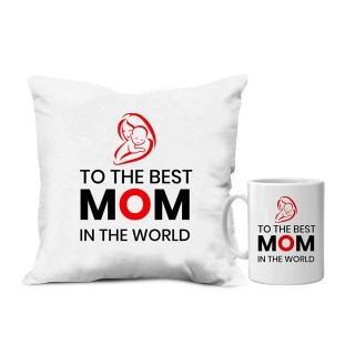 Printed Coffee Mug And Cushion Cover Gift For Mother