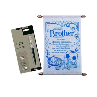 Bhai Dooj Gift for Bhai - Scroll Card with Pen