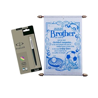 Bhai Dooj Gift for Bhai - Scroll Card with Pen