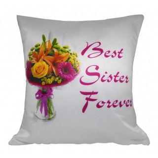 Printed Cushion Cover with Filler for Sister On Rakshabandhan