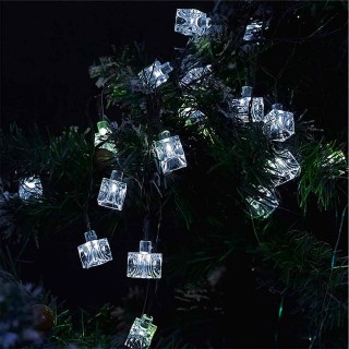 White Ice Cube Designer String Light for Diwali and Navratri Pooja - Room and Home Decor -20 Bulbs 8 Meter in Length