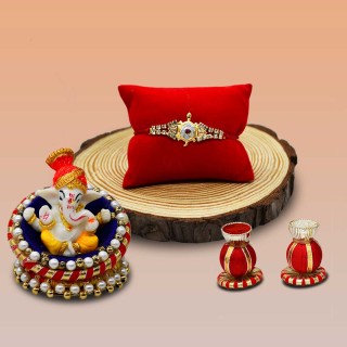 Tortoise Rakhi for Brother with Ganesha Idol