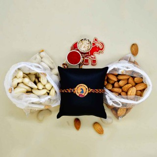 Peacock Rakhi with Dry Fruits