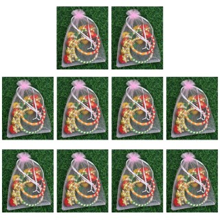 Traditional Gota Patti Rajwadi Bangles with Potli for Return Gifts for Women (10 Pairs)